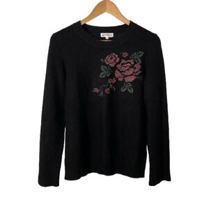 ❤️Northern Reflections Black Rose Sweater Size M